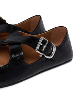 Ballerine Flat Incrociate Stampa Pitone Nere | PDP | Antonia