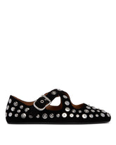 Black Criss-Cross Flat Ballerina Shoes - ALAIA | PLP | Antonia
