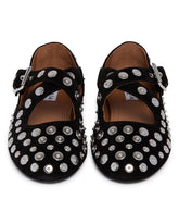Black Criss-Cross Flat Ballerina Shoes | PDP | Antonia