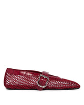Cherry Red Mesh Flat Ballerinas | PDP | Antonia