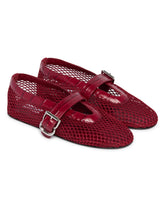 Cherry Red Mesh Flat Ballerinas | PDP | Antonia