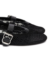 Black Mesh Flat Ballerinas | PDP | Antonia