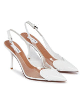 White Le Coeur Leather Slingbacks | PDP | Antonia