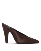 Brown Satin Cone Mules - ALAIA | PLP | Antonia
