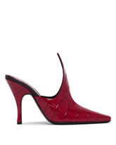 Red Crocodile-Print Leather Mules - Alaia women | PLP | Antonia