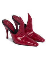 Red Crocodile-Print Leather Mules - Alaia women | PLP | Antonia