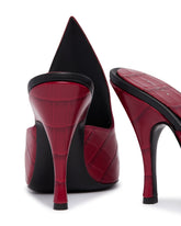 Red Crocodile-Print Leather Mules | PDP | Antonia