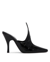 Black Crocodile-Print Leather Mules | PDP | Antonia