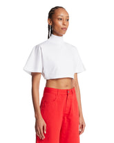 T-Shirt Cropped In Cotone Bianca | PDP | Antonia