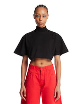 T-Shirt Cropped In Cotone Nera | PDP | Antonia