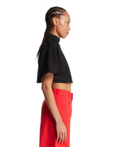 T-Shirt Cropped In Cotone Nera | PDP | Antonia