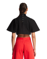 T-Shirt Cropped In Cotone Nera | PDP | Antonia