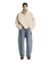 Beige Asymmetric Double-Faced Cashmere Coat | PDP | Antonia