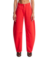 Pantaloni In Denim Arrotondati Rossi | PDP | Antonia