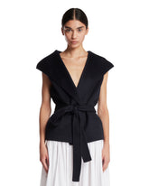 Blue Double-Faced Cashmere Hooded Jacket | PDP | Antonia