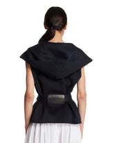 Blue Double-Faced Cashmere Hooded Jacket | PDP | Antonia