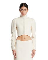 White Tailored Wool Crepe Jacket | PDP | Antonia