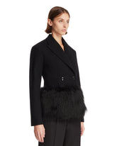 Black Double-Breasted Wool Blazer | PDP | Antonia