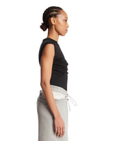 Black Twisted-Bust Layered Top | PDP | Antonia