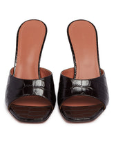 Black Leather Lupita Mules | PDP | Antonia
