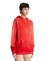 Red Cotton Oversized Sweatshirt | PDP | Antonia