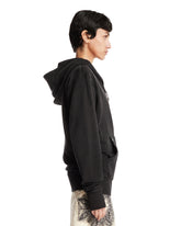 Black Cotton Zip-Up Sweatshirt | PDP | Antonia
