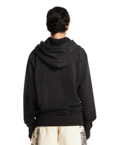 Black Cotton Zip-Up Sweatshirt | PDP | Antonia