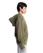 Green Cotton Zip-Up Sweatshirt | PDP | Antonia