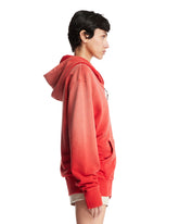Red Cotton Zip-Up Sweatshirt | PDP | Antonia