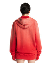 Red Cotton Zip-Up Sweatshirt | PDP | Antonia