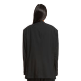 Black Wool Oversize Double-Breasted Blazer | PDP | Antonia