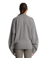Gray Wool and Cashmere Wrap Sweater | PDP | Antonia
