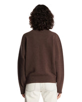 Brown Wool and Cashmere Shoulder Cut-Out Sweater | PDP | Antonia