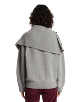 Gray Asymmetric Buttoned Sweater | PDP | Antonia