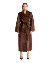 Leopard Calf Hair Long Coat - AUTER WOMEN | PLP | Antonia