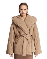 Beige Hooded Down Jacket - AUTER WOMEN | PLP | Antonia