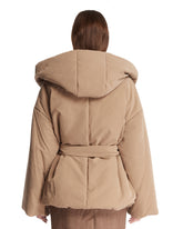 Beige Hooded Down Jacket | PDP | Antonia