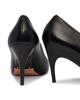Black Leather Duchesse Pumps | PDP | Antonia