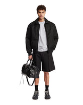 Black Twill Cocoon Bomber Jacket | PDP | Antonia