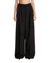 Black Wide-Leg Cotton Trousers | PDP | Antonia