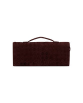 Dark Brown Suede Andiamo Clutch Bag | PDP | Antonia