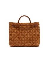 Brown Suede Small Andiamo Bag | PDP | Antonia