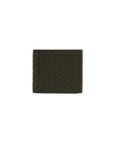 Green Intrecciato Bifold Wallet | PDP | Antonia