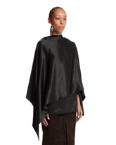 Black Fluid Silk Satin Top | PDP | Antonia