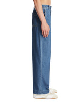 Blue Cotton Denim Trousers | PDP | Antonia