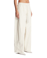 White Leather Wide-Leg Trousers | PDP | Antonia
