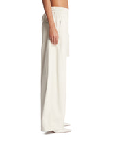 White Leather Wide-Leg Trousers | PDP | Antonia