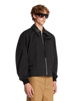 Black Cotton-Blend Bomber Jacket | PDP | Antonia