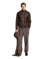 Blouson 75 In Pelle Marrone | PDP | Antonia