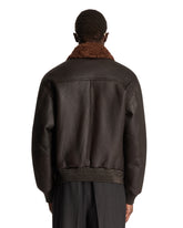 Brown Leather Aviator Jacket | PDP | Antonia